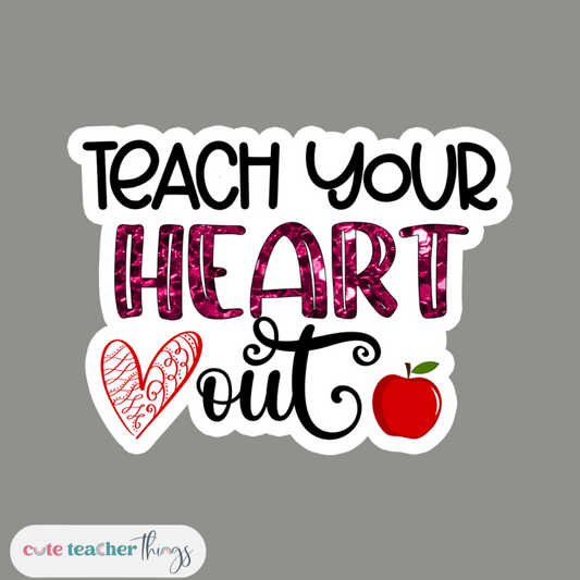 teacher sticker, decorative, weather proof, glitter