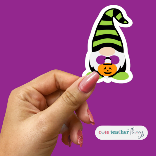 Trick-or-Treating Gnome Sticker